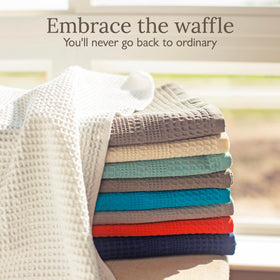 GILDEN TREE set of 2 white waffle towels, versatile bathroom essentials.