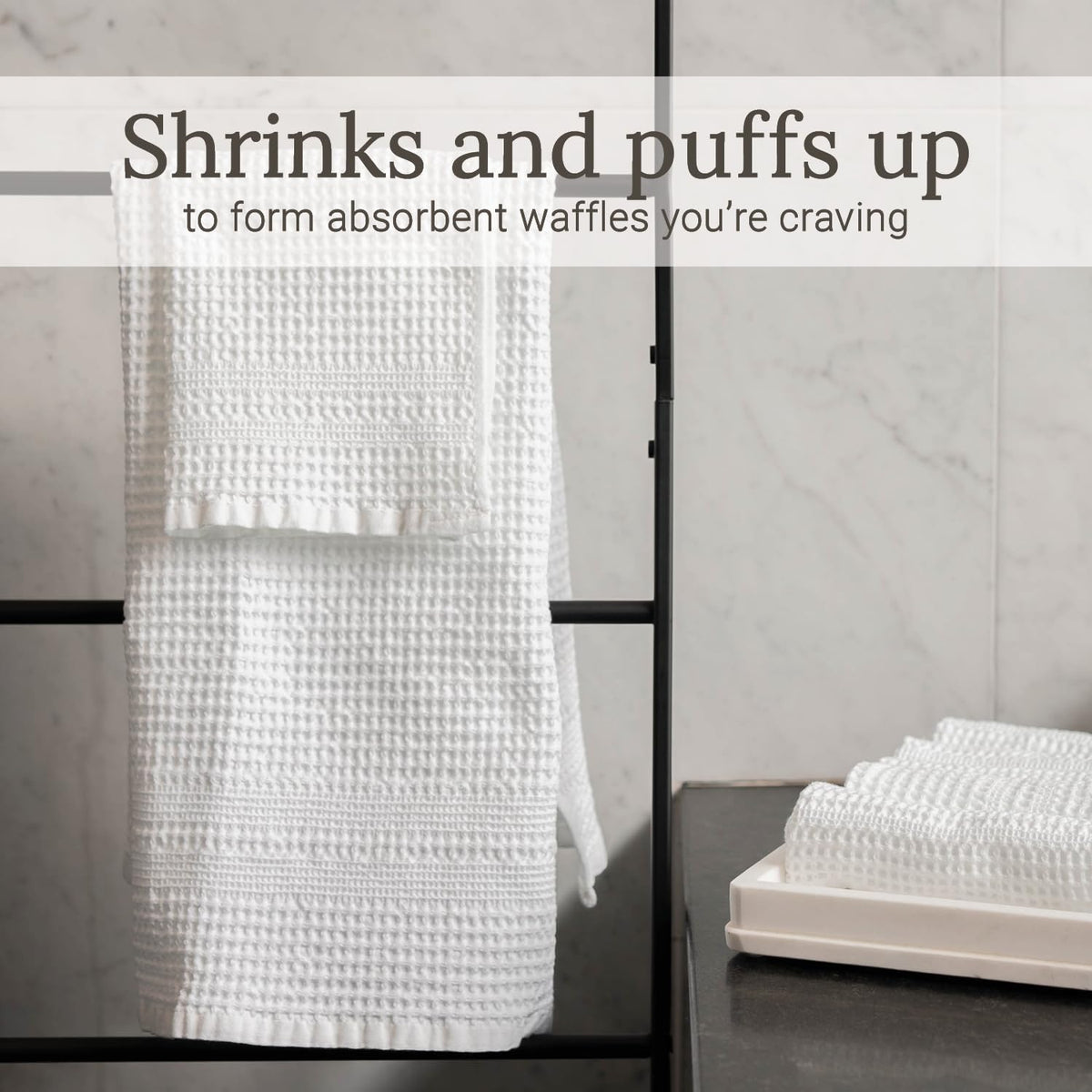 GILDEN TREE four-pack waffle washcloths folded for neat storage.