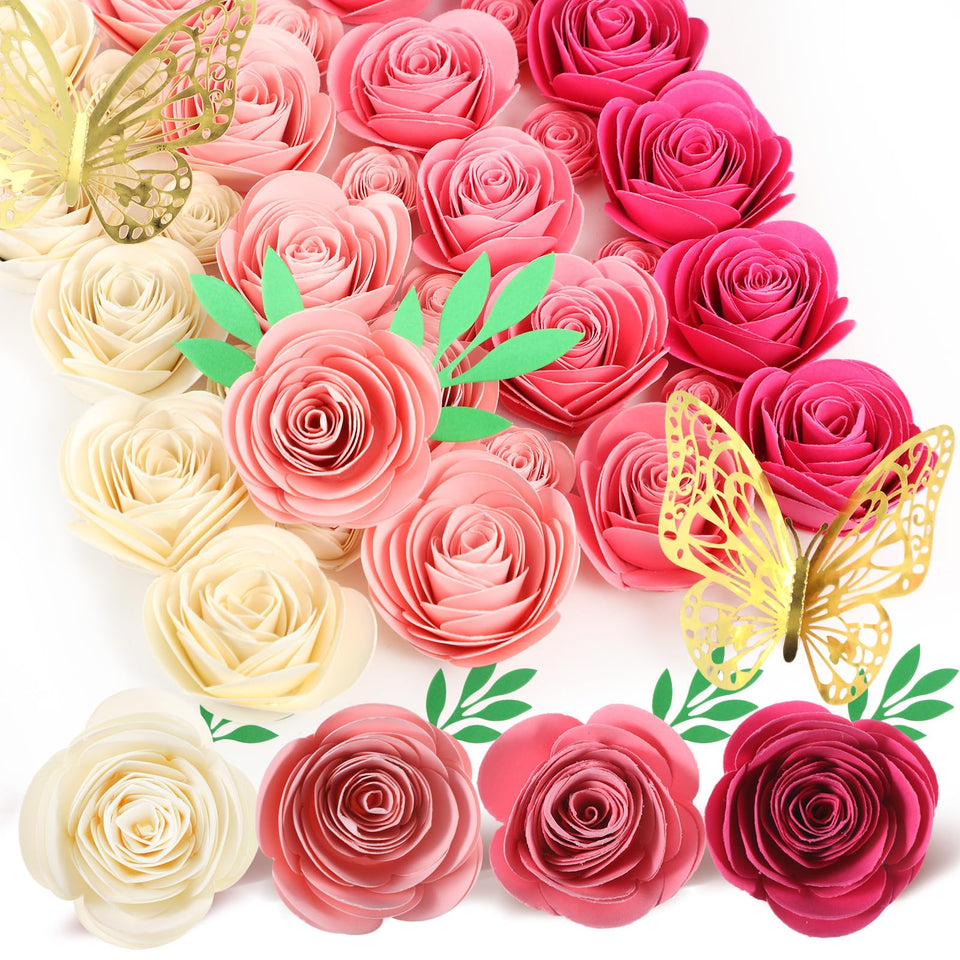 Gilprop 36-pack 3D rolled rose flowers for graduation cap decorating.