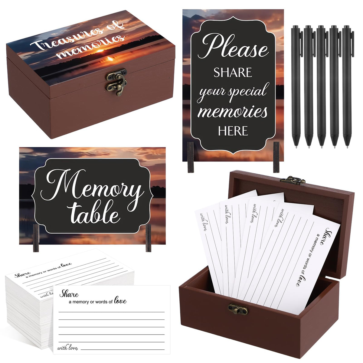 Gilprop Celebration of Life memory cards for heartfelt guest messages.