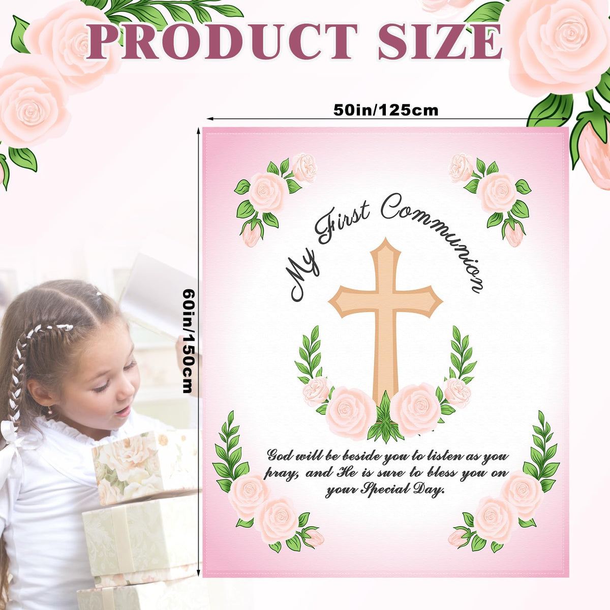 Gilprop Christian throw blanket for baptism ceremonies and ceremonial moments.