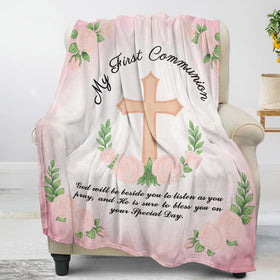Gilprop large first-communion blanket ideal for cozy church or home use.