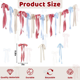 Close-up of Gilprop banner showing 14 bows and detailed stitching