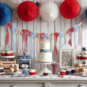 Banner featuring red white blue colors by Gilprop for celebrations