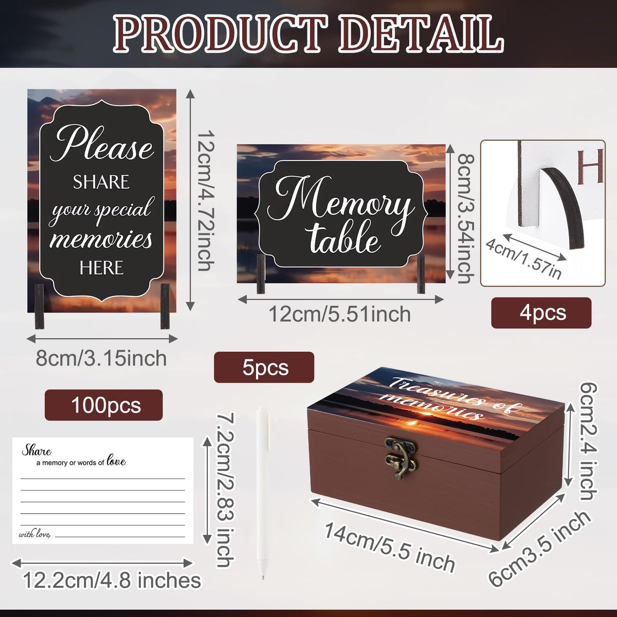 Gilprop wooden memory box keeps guest notes securely stored.