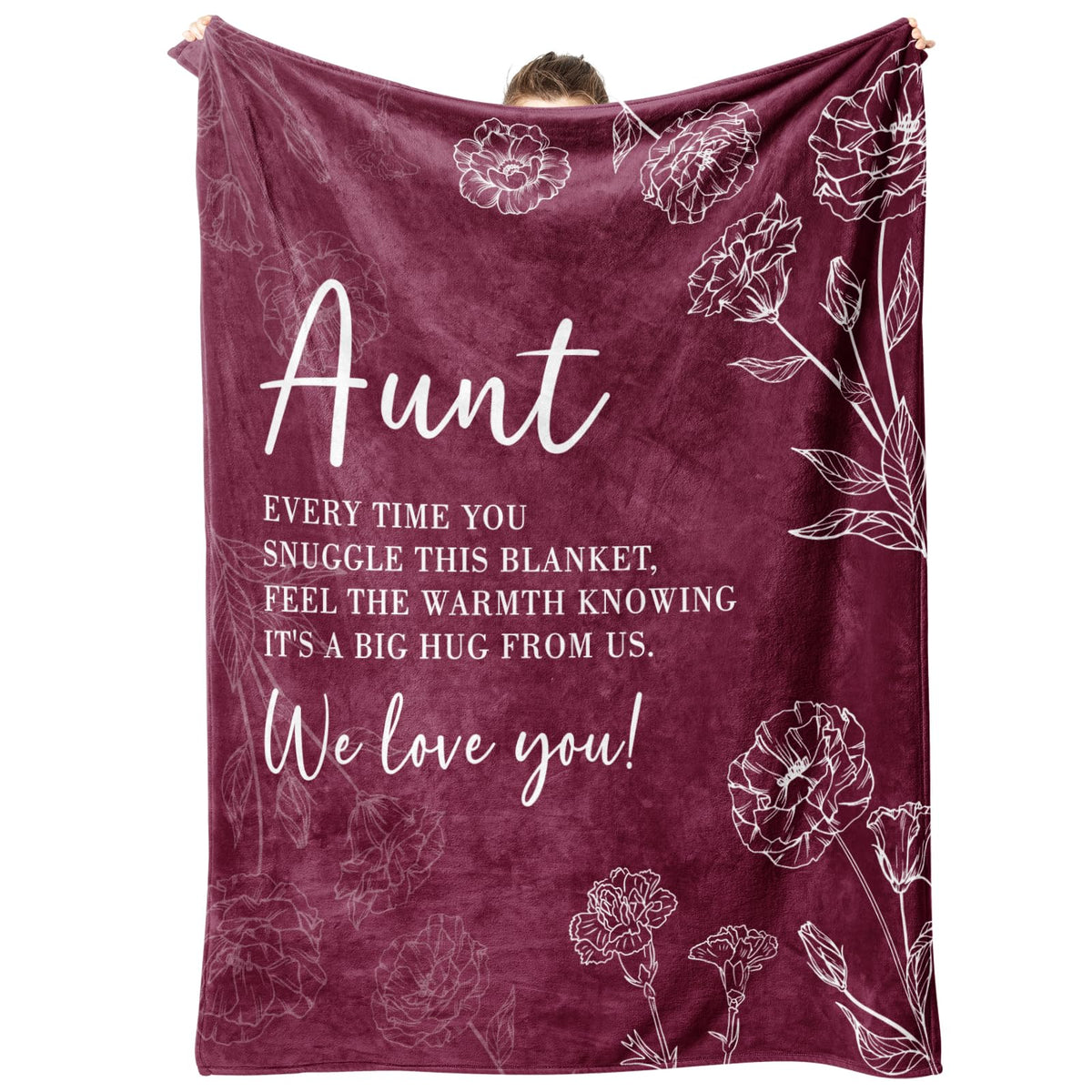 GiltGlimmer Aunt Blanket with heartfelt text offers cozy warmth on relaxed evenings.