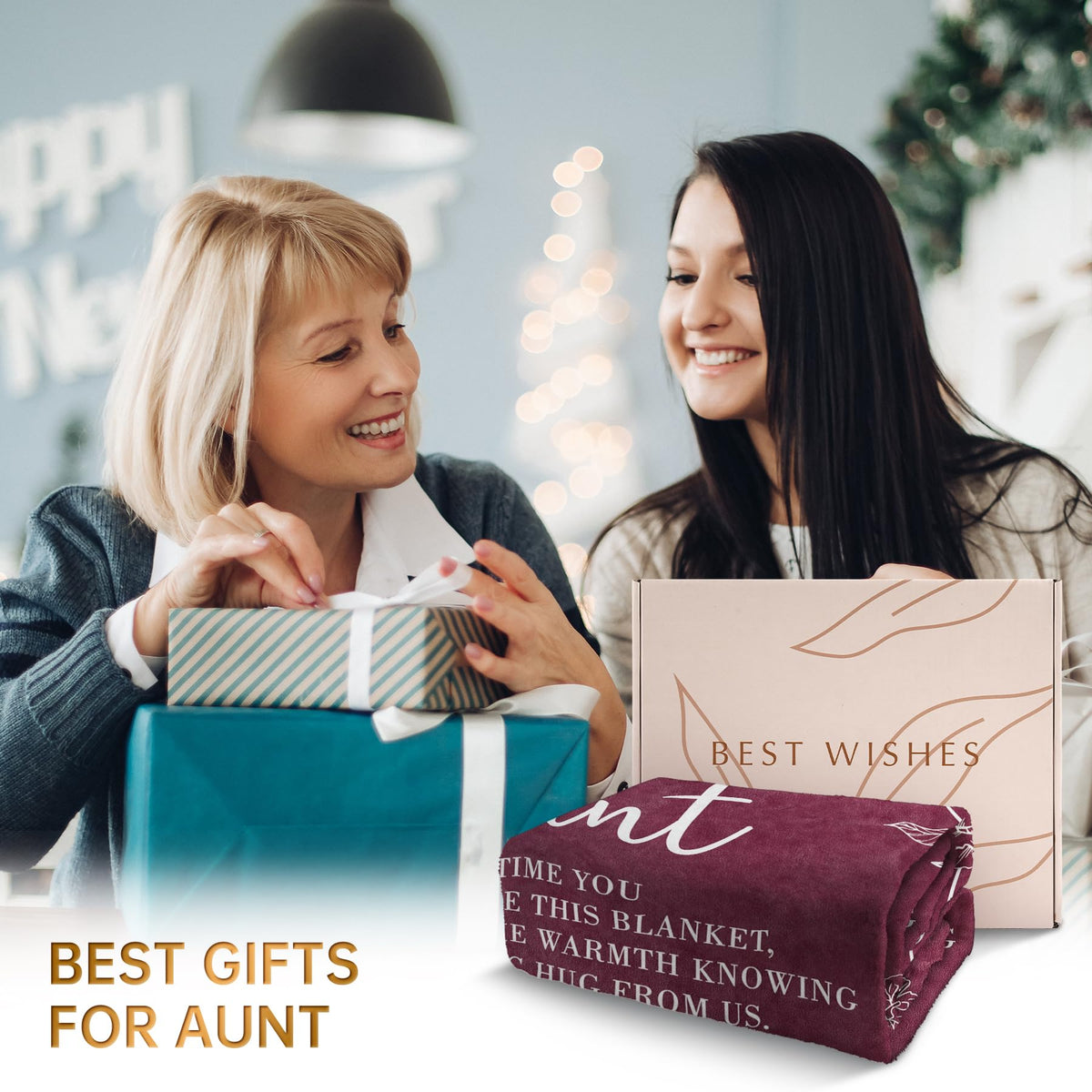 GiltGlimmer Aunt Gift Idea burgundy blanket as a stylish decor piece.