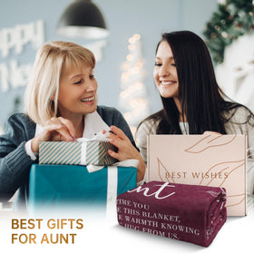 GiltGlimmer Aunt Gift Idea burgundy blanket as a stylish decor piece.