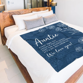 GiltGlimmer auntie couch decor blanket blue, adds color and comfort to living spaces.
