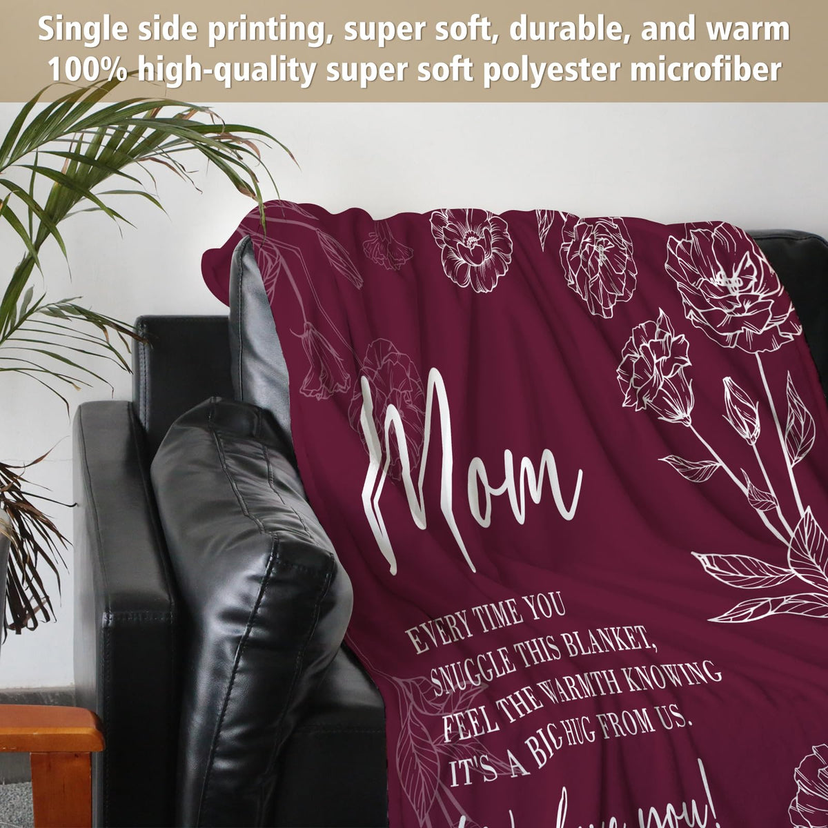 GiltGlimmer mom blanket draped on sofa for family comfort