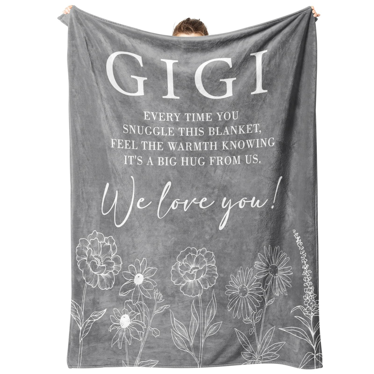 GiltGlimmer Gigi blanket hearttext emphasizes sentimental gift for grandma.