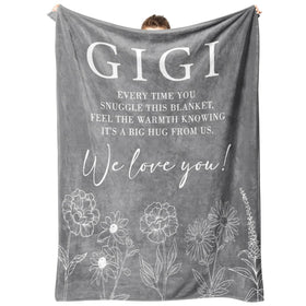 GiltGlimmer Gigi blanket hearttext emphasizes sentimental gift for grandma.