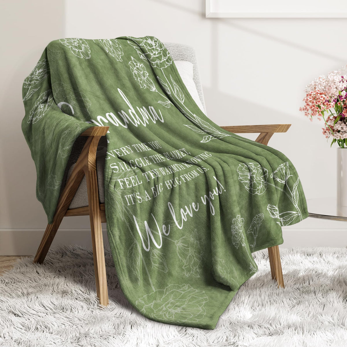 GiltGlimmer grandma blanket on sofa creates inviting warmth during family time.
