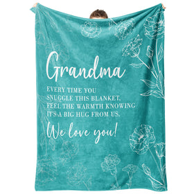 GiltGlimmer Grandma Blanket Teal 50x60 folded for warm, comforting evenings.