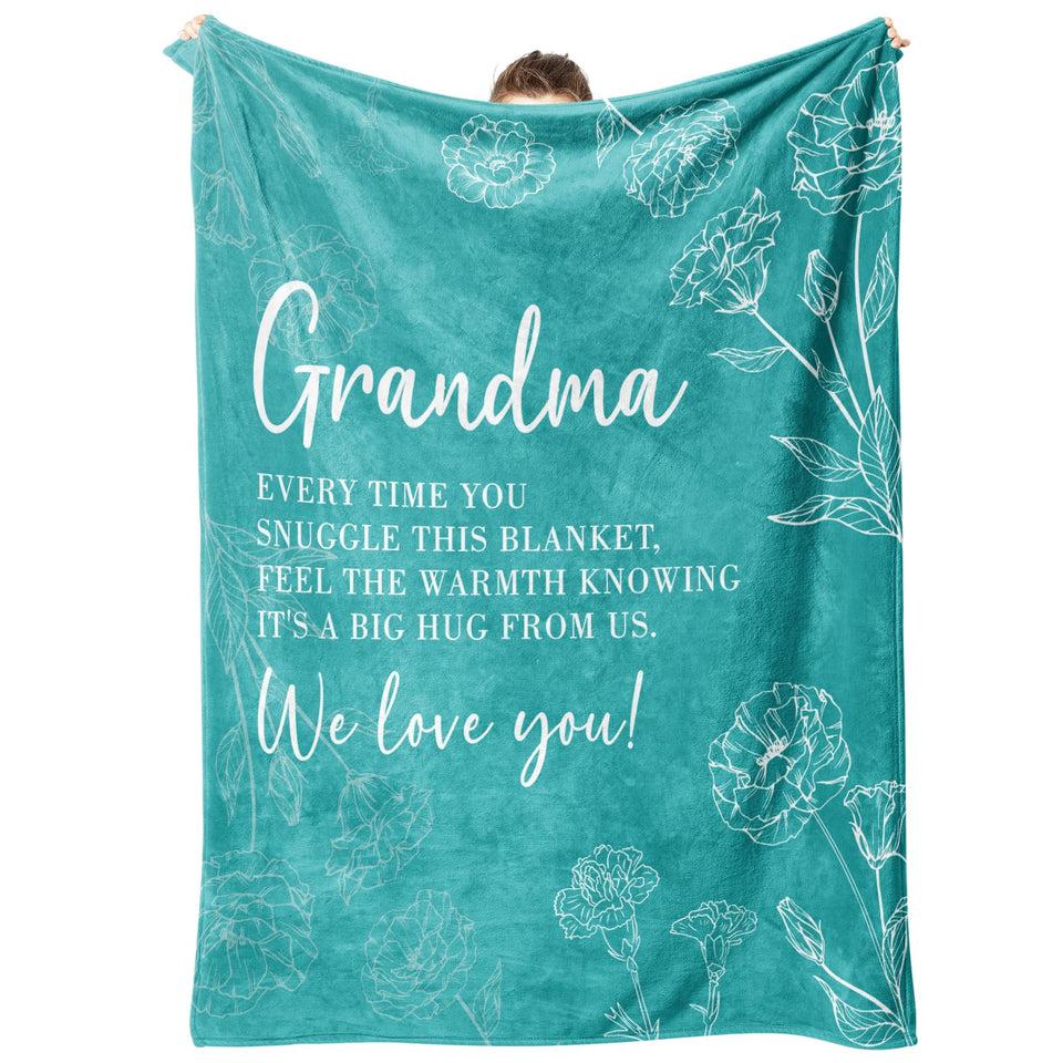 GiltGlimmer Grandma Blanket Teal 50x60 folded for warm, comforting evenings.