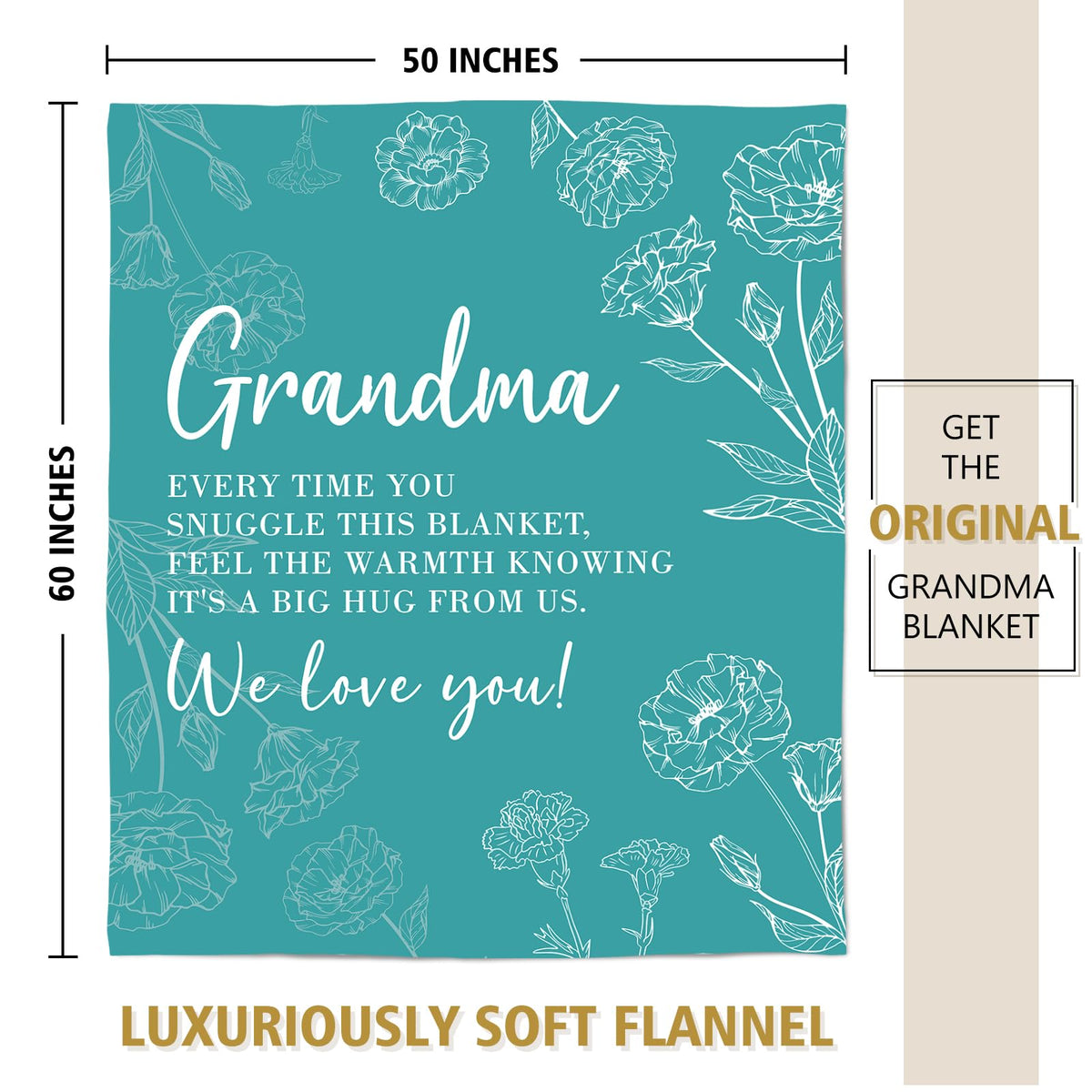 GiltGlimmer Grandma Blanket Teal soft flannel texture invites daily snuggle.