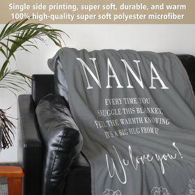 GiltGlimmer Nana blanket in grey for holidays and decor