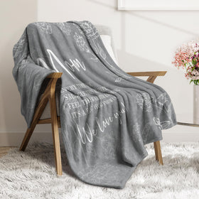 GiltGlimmer mom blanket 60x50 dimensions shown for generous lounging.