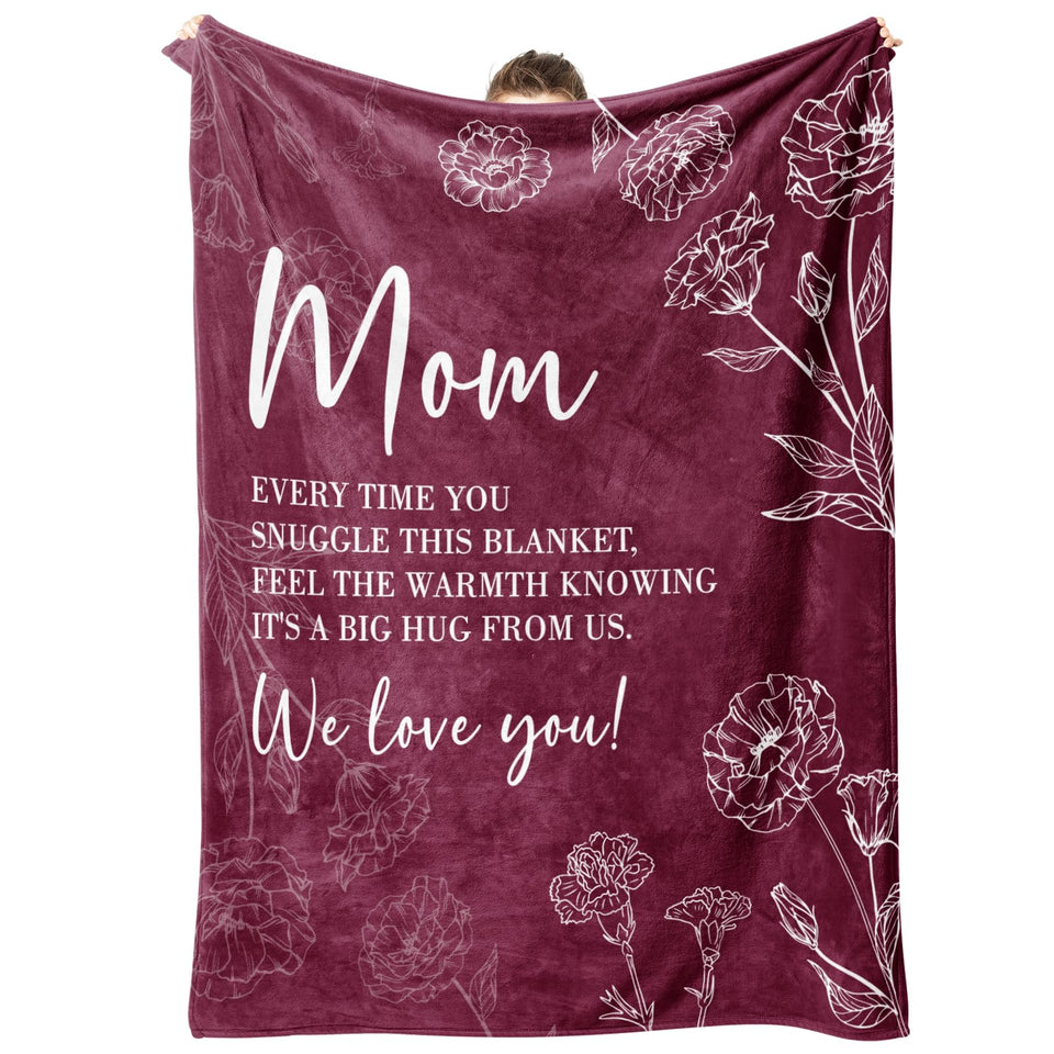 GiltGlimmer mom blanket with heartwarming text for cozy home moments