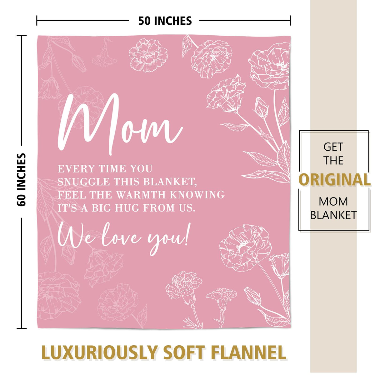 GiltGlimmer mom blanket pink on bed as cozy decor and cover