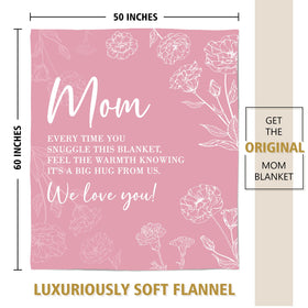 GiltGlimmer mom blanket pink on bed as cozy decor and cover