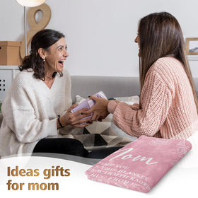 GiltGlimmer mom blanket pink folded for easy gifting and storage