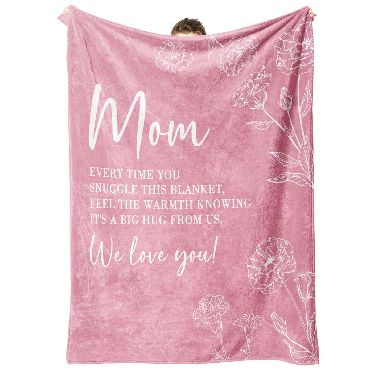GiltGlimmer Mom Blanket pink front view showing cozy warmth for gifting