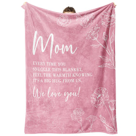 GiltGlimmer Mom Blanket pink front view showing cozy warmth for gifting