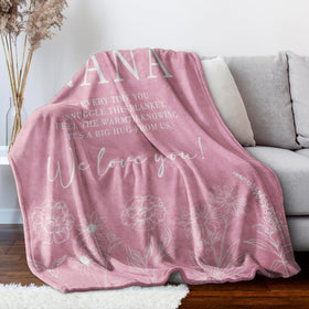 GiltGlimmer Nana blanket pink gift ready for a birthday
