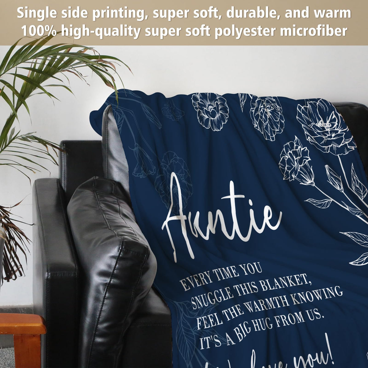 GiltGlimmer soft flannel aunt blanket blue, durable warmth for chilly nights.
