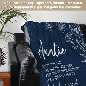 GiltGlimmer soft flannel aunt blanket blue, durable warmth for chilly nights.
