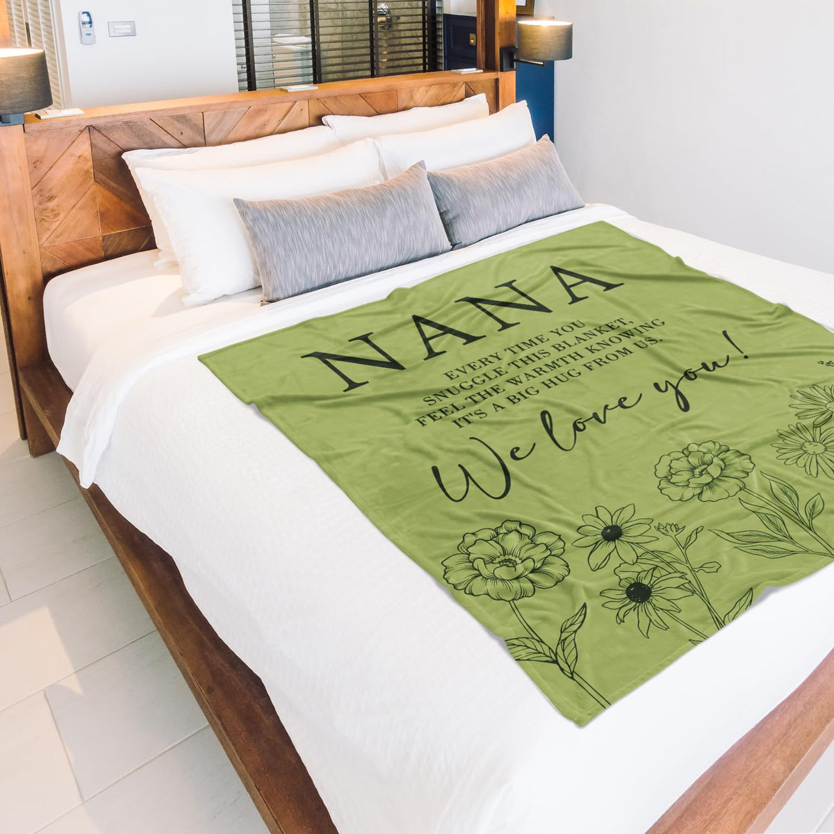 Birthday gift idea: GiltGlimmer Nana blanket on a couch