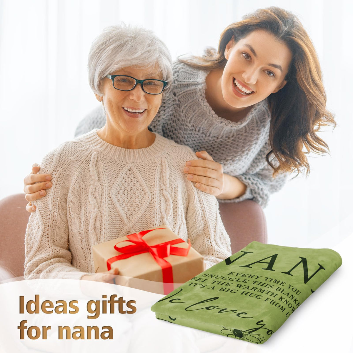 GiltGlimmer Nana blanket in grass green color for warm decor