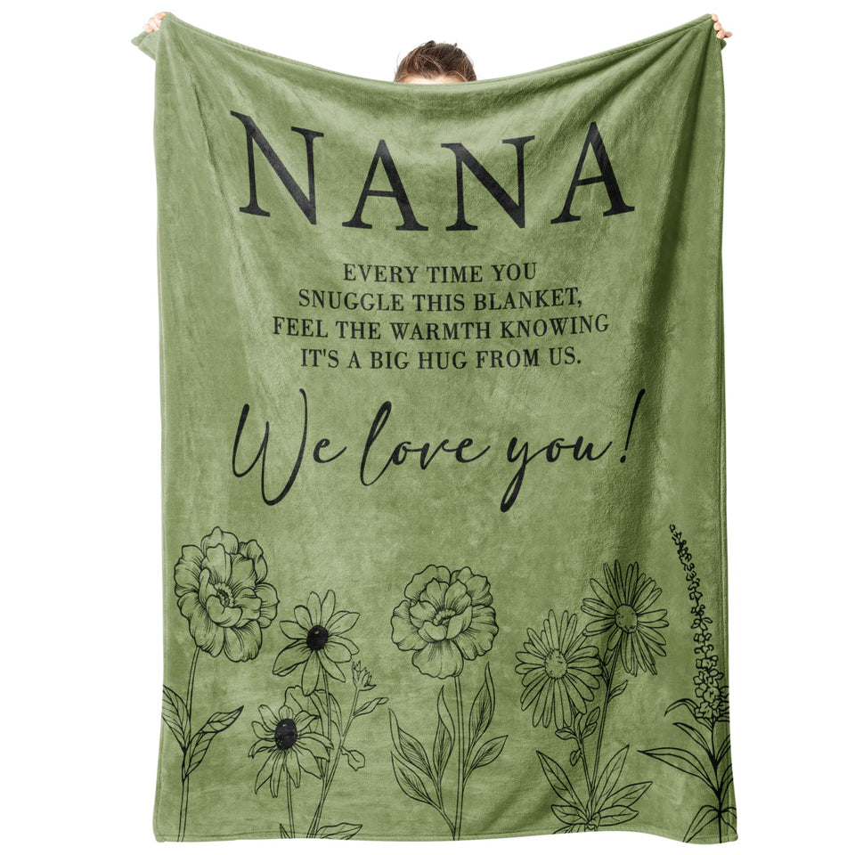 GiltGlimmer Nana blanket with heartfelt message for cozy moments