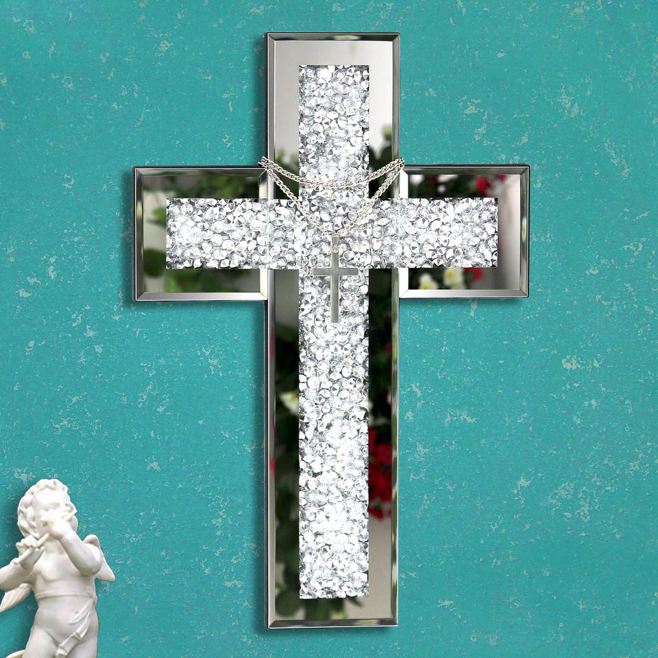 GIMORRTO cross with mirrored surface shows 15-inch height for elegant display