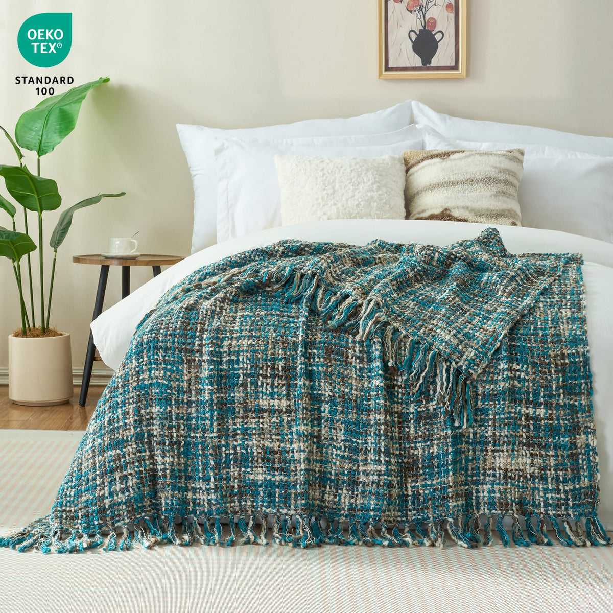 GINAMUSE textured blanket in acrylic fabric for soft comfort