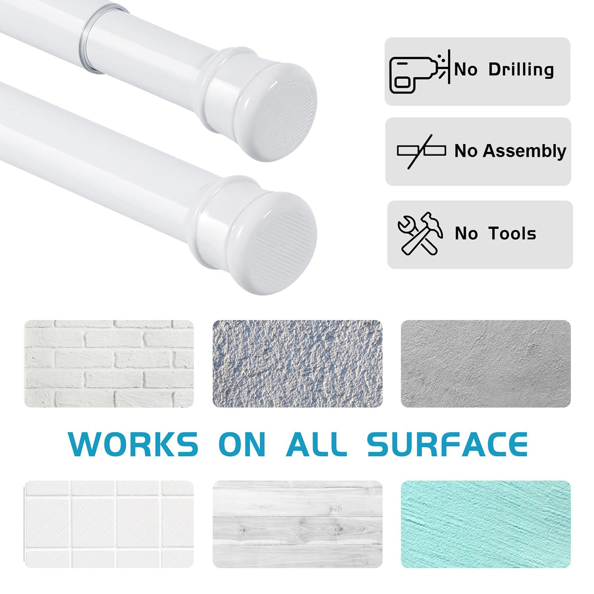 Ginbel Direct heavy-duty end-pads ensure stable support for heavy drapes