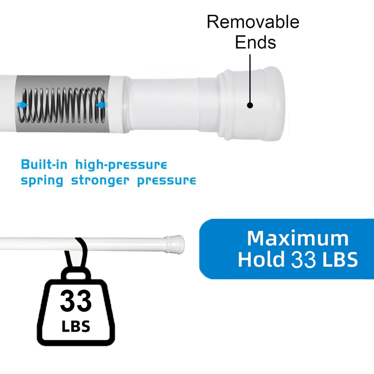 Ginbel Direct rust-proof alloy steel builds lasting bathroom curtain rod
