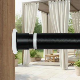 Ginbel Direct tension rod extended from 43 to 122 inches for versatile window coverage