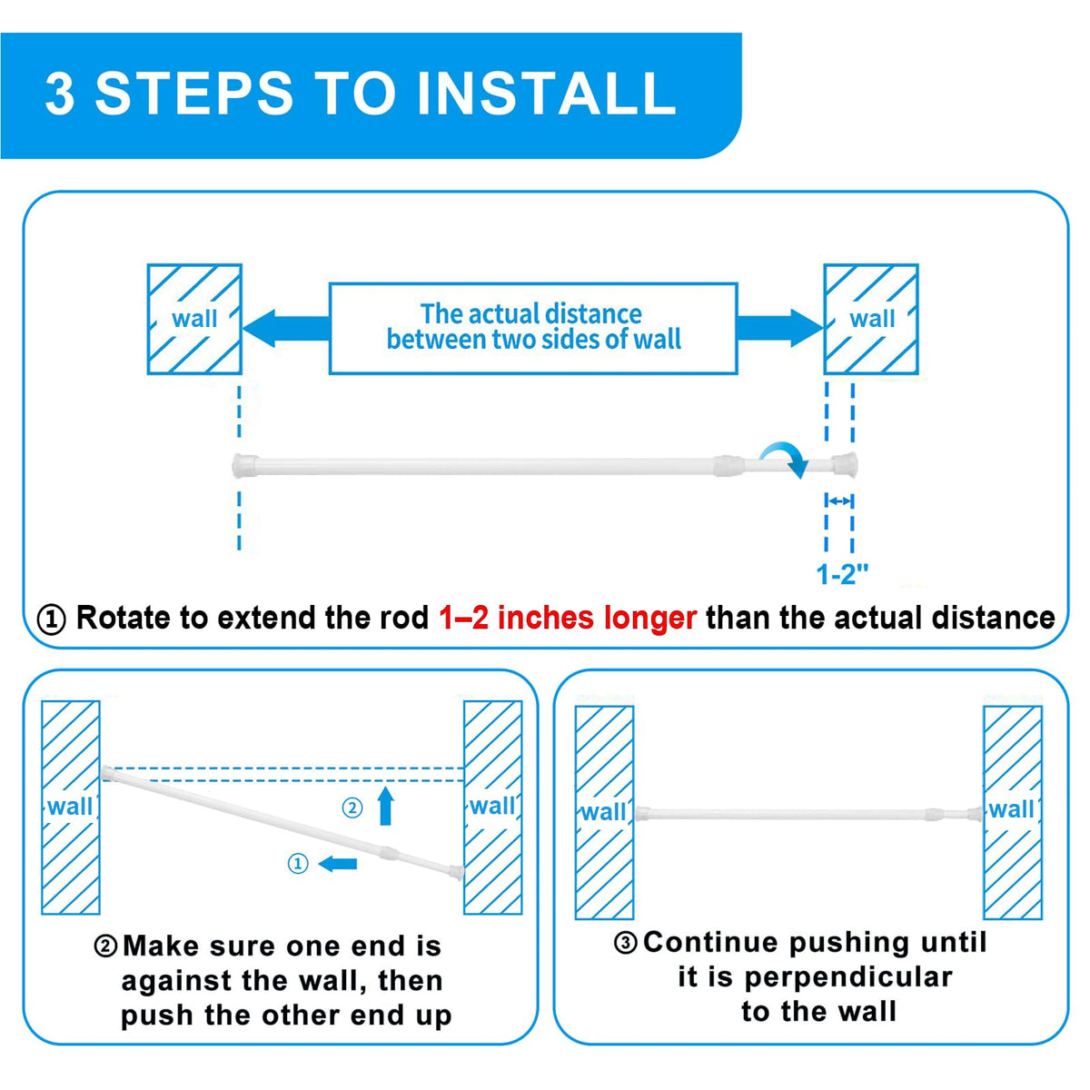 Ginbel Direct bathroom shower setup without tools or wall damage