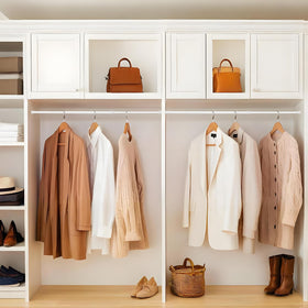 Ginbel Direct closet use demonstrates versatile organization for lightweight items