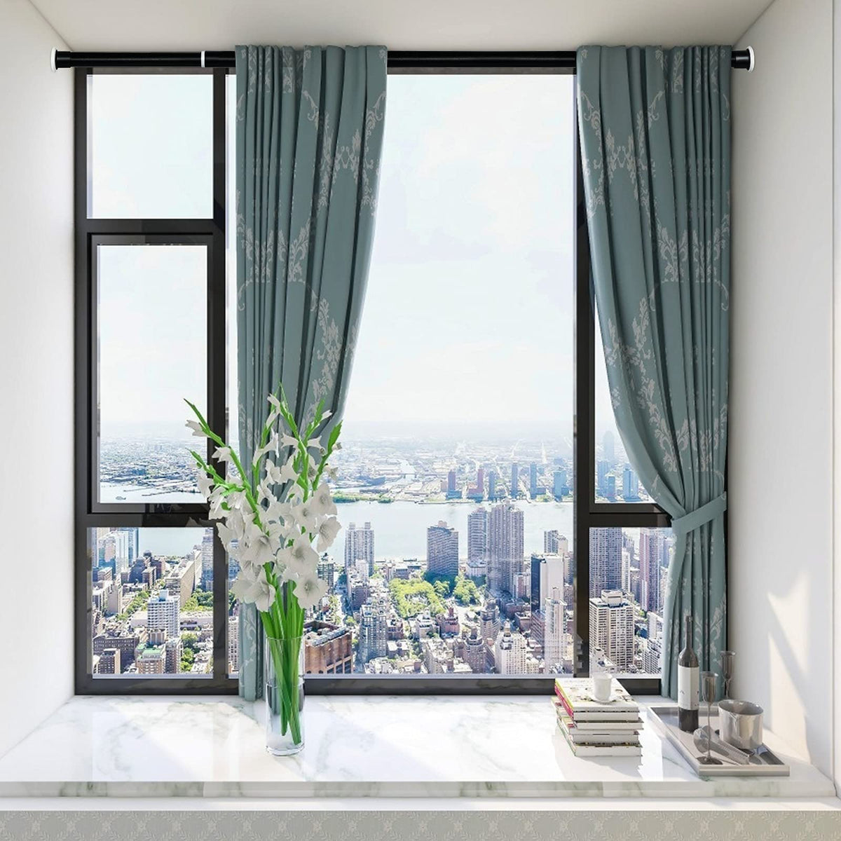Ginbel Direct versatile application as curtain, wardrobe, or closet rod