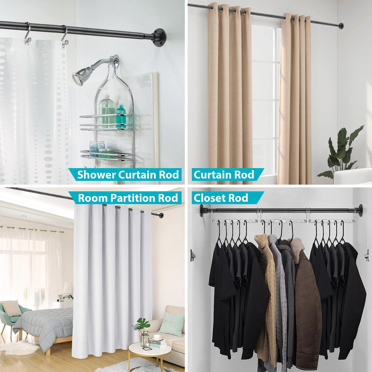 Gingull multipurpose rod adapts to bathrooms, closets, and more