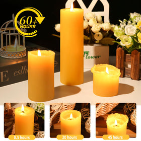 Ginitiri beeswax pillar candles 360 hours collection for long-lasting ambiance.