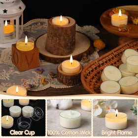Ginitiri unscented soy tealights suitable for meditation and spa nights.