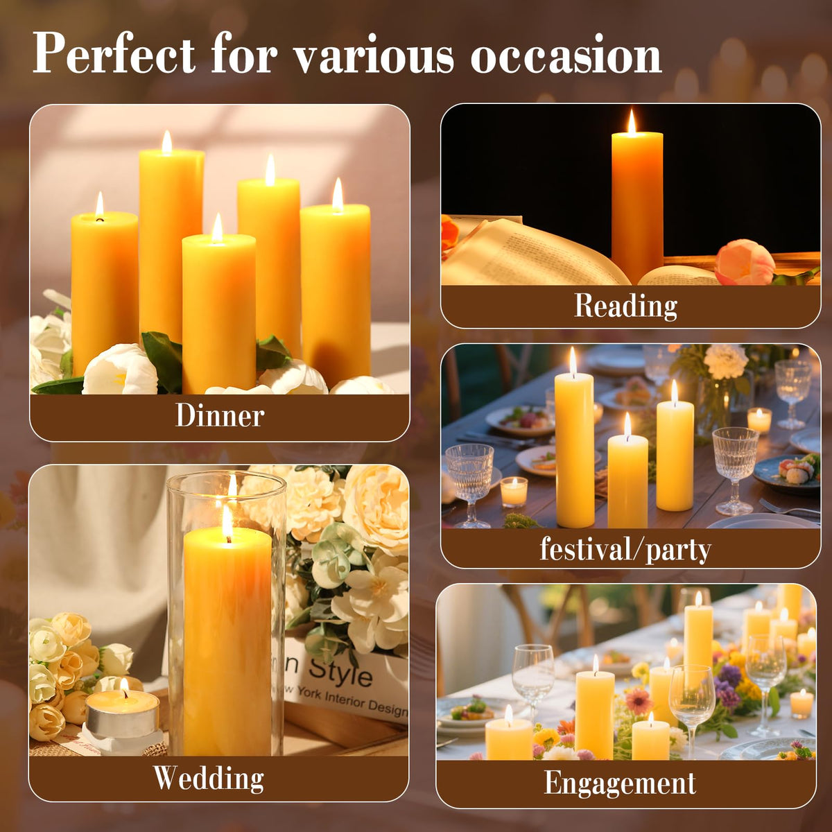 Ginitiri emergency-use beeswax candle bulk pack for outages.