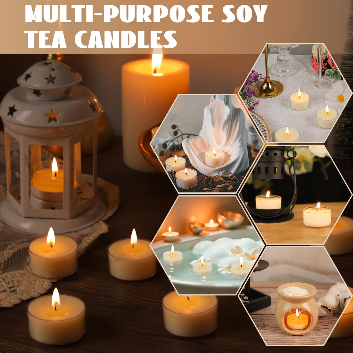 Ginitiri bulk tealights create warm ambiance for holidays and events.