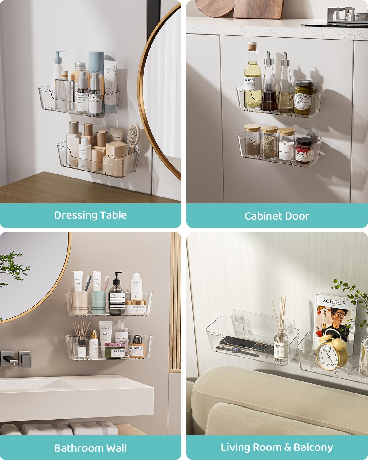 Ginnerella space-saving bath toy storage fits small bathrooms