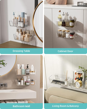 Ginnerella space-saving bath toy storage fits small bathrooms