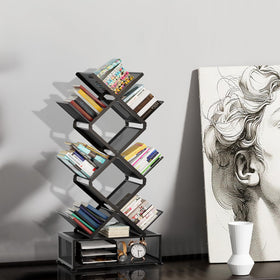 Gintan study area shelving keeps office essentials neatly arranged
